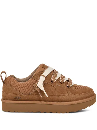 Ugg Suede And Mesh Sneakers With Trekking Laces In Brown