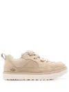 Ugg Lo Lowmel Beige Sneakers With Mesh Inserts And Logo On The Side In Suede Man In Neutral
