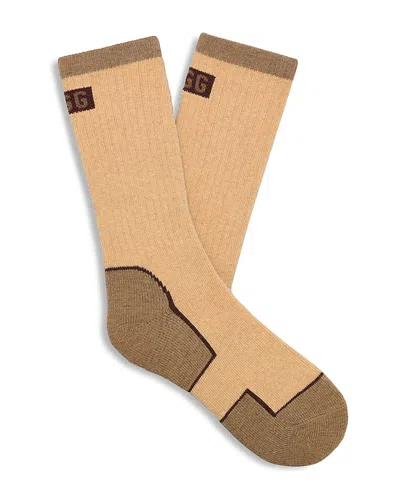 Ugg Luann Boot Crew Socks In Mustard Seed,antelope