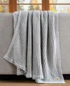 Ugg Luna Cotton Waffled Knit Throw Blanket, 50" X 70" In Gray