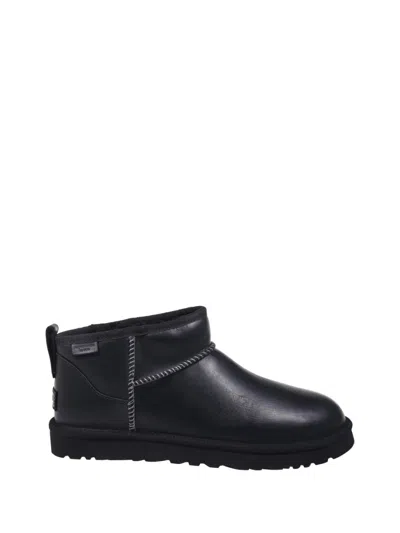 Ugg M Classic Ultra Mini Lthr Regen Boot In Black