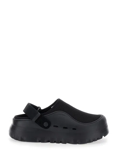 UGG 'PEAKMOD' BLACK MULES WITH ADJUSTABLE STRAP AND LUG SOLE IN TECH FABRIC MAN