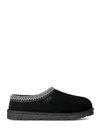 Ugg Black Suede Slip-on Sneakers With Zigzag Stitch Detail In Black