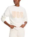 Ugg Madeline Fuzzy Logo Crewneck Sweater In Nimbus/ Sand