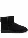 Ugg Slip-on Black Suede Boots With Rounded Toe In Black