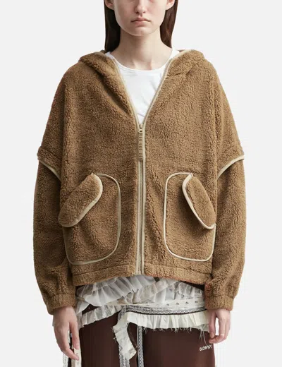 Ugg Mariella Fluff Zip Hoodie In Brown