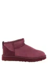 Ugg Ultra Mini Round Toe Flat Sole Boots In Burgundy