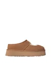 Ugg Mary Jane Platform Slippers With Sheepskin Lining And Plush Insole In Brown
