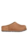Ugg Matte Finish Smooth Rounded Toe Clogs In Brown