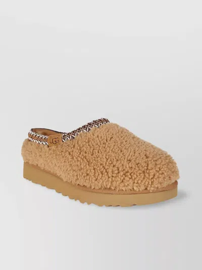 UGG MAXI CURLY SHEARLING SLIP-ON SLIPPERS