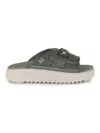 Ugg Maxxer Slide 2.0 Flats In Green Fabric