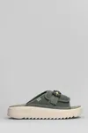 Ugg Maxxer Slide 2.0 Flats In Green Fabric