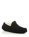Ugg Ascot 1101110-blk Moccasin Mens Us 7 Black Suede Wool Slip On Slipper Dwa626 In Brown