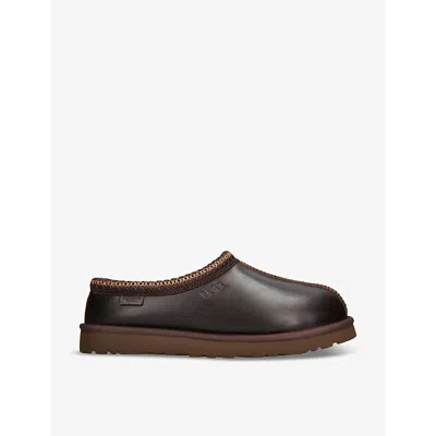 UGG MENS BROWN/OTH TASMAN BRANDED LEATHER SLIPPERS EUR 40 / 6 UK