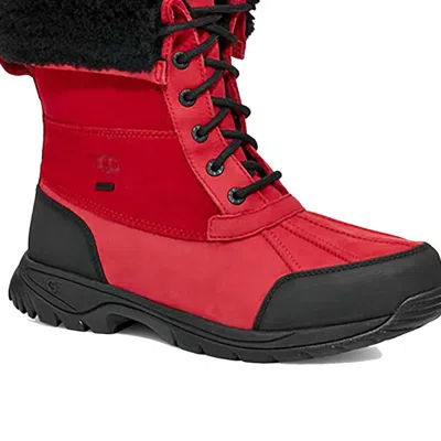 Ugg Men's Butte Mono Boots In Samba Red/black