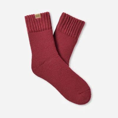 Ugg ® Men's Camdyn Cozy Sock Polyester Blend In Coffee Berry In Burgundy
