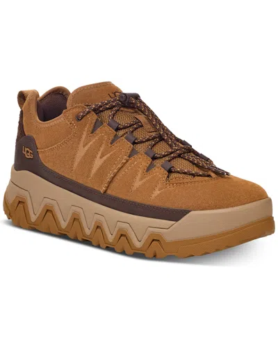 Ugg Mens Tan Captrail Logo-print Suede Low-top Trainers In Chestnut
