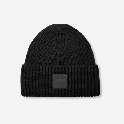 Ugg ® Men's Chunky Rib Beanie Polyester Blend In Black