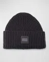 Ugg Men's Chunky Rib Knit Beanie Hat In Black