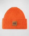 Ugg Men's Chunky Rib Knit Beanie Hat In Orange Soda