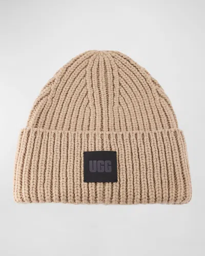 Ugg Men's Chunky Rib Knit Beanie Hat In Putty
