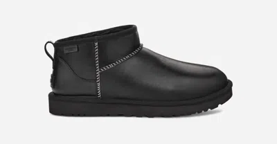 Ugg ® Men's Classic Ultra Mini Leather Regen Classic Boots In Black