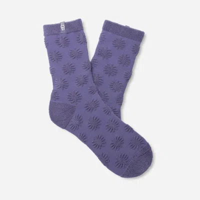 Ugg ® Men's Dallys Terry 3/4 Crew In Dusted Iris Sun Logo In Blue