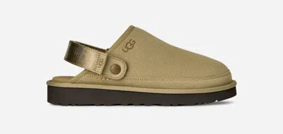 Ugg ® Men's Goldencoast Clog Ii Suede Shoes In Muted Brass/magnolia Leaf In Green