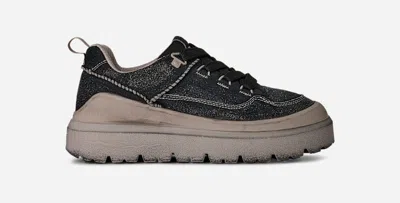 UGG ® MEN'S HERITAGE UTILITY SNEAKER KNOLL SUEDE SHOES IN BLACK/CAMPFIRE