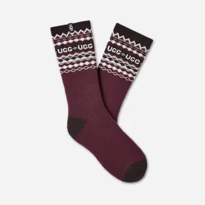 Ugg ® Men's Keavy Cozy Crew Acrylic Blend In Burgundy