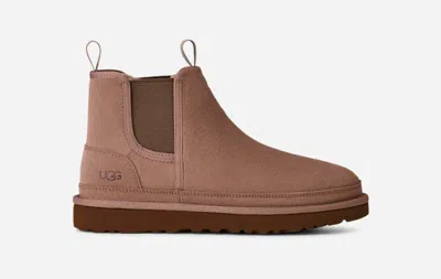 Ugg ® Men's Neumel Chelsea Suede Classic Boots In Rocky Oak In Burgundy
