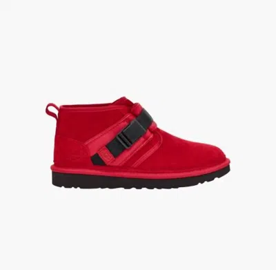 UGG MEN'S NEUMEL SNAPBACK SUEDE BOOTS IN SAMBA RED