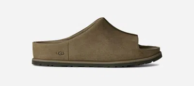 Ugg ® Men's Otzo Slide Nubuck Sandals In Burnt Olive In Brown
