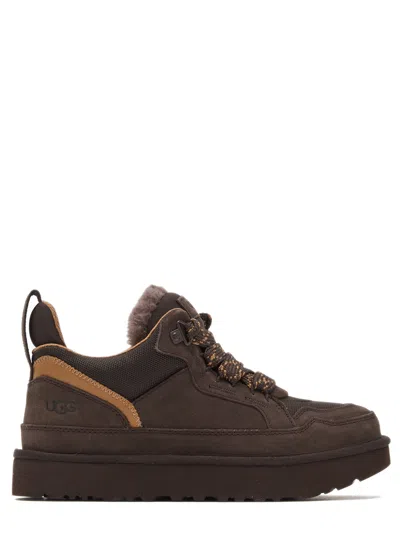 Ugg Lowmel Shearling-trim Panelled Sneakers In Brown