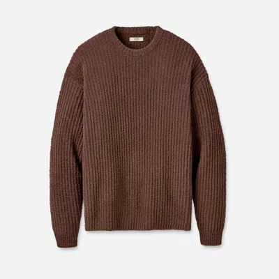 Ugg ® Men's Ryatt Crew Rib Polyester Tops In Cola In Brown