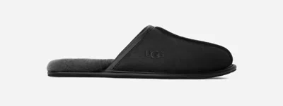 Ugg ® Men's Scuff Leather Sheepskin Slippers In Black/