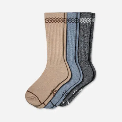 Ugg ® Men's Tasman 3 Pack In Sand/tahoe Blue/black In Multi