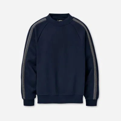 Ugg ® Men's Tasman Crewneck Cotton Blend Tops In Mariner In Blue