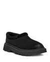 Ugg Mens Tasman Lug Suede And Shearling Slippers Blac In Black
