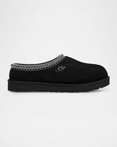 Ugg Men's Tasman Shearling Suede Mule Slipper In Black