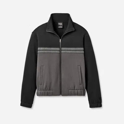 Ugg ® Men's Tasman Track Jacket Cotton Blend Tops In Tar In Black