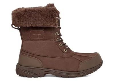 Pre-owned Ugg Men's  Butte Logo Boot Sneakers In Burnt Cedar In Brown