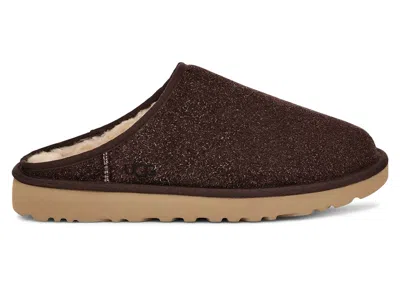Pre-owned Ugg Men's  Classic Slipon Shaggy Suede Slipper Sneakers In Burnt Cedar