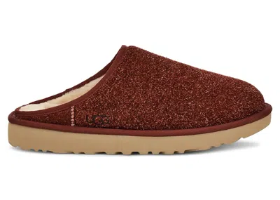 Pre-owned Ugg Men's  Classic Slipon Shaggy Suede Slipper Sneakers In Red Jasper