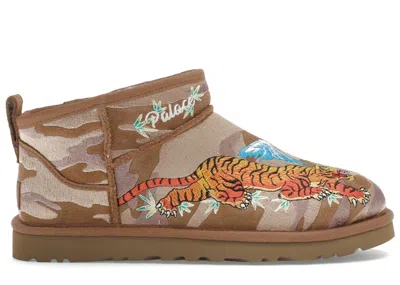 Pre-owned Ugg Men's  Classic Ultra Mini Boot Palace Camo Sneakers In Chestnut
