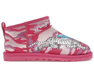 Pre-owned Ugg Men's  Classic Ultra Mini Boot Palace Camo Sneakers In Pink