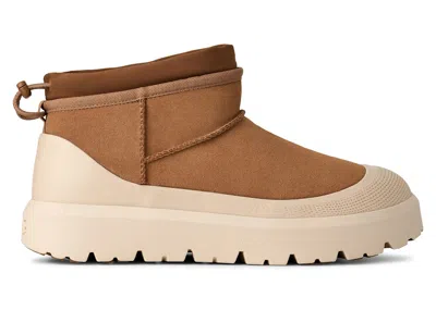 Pre-owned Ugg Men's  Classic Ultra Mini Weather Hybrid Boot Sneakers In Chestnut/whitecap In Multi