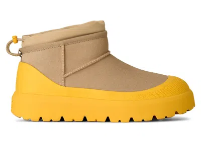 Pre-owned Ugg Men's  Classic Ultra Mini Weather Hybrid Boot Sneakers In Mustard Seed/summer Wheat