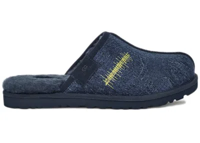 Pre-owned Ugg Men's  Embroidered Slide The Elder Statesman Sneakers In Blue