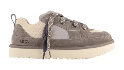Pre-owned Ugg Men's  Lo Lowmel Brown Sneakers In Smoke Plume In Gray